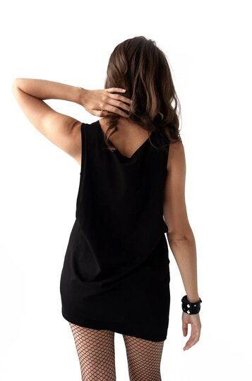 Майка женская черная с принтом Ангел 6